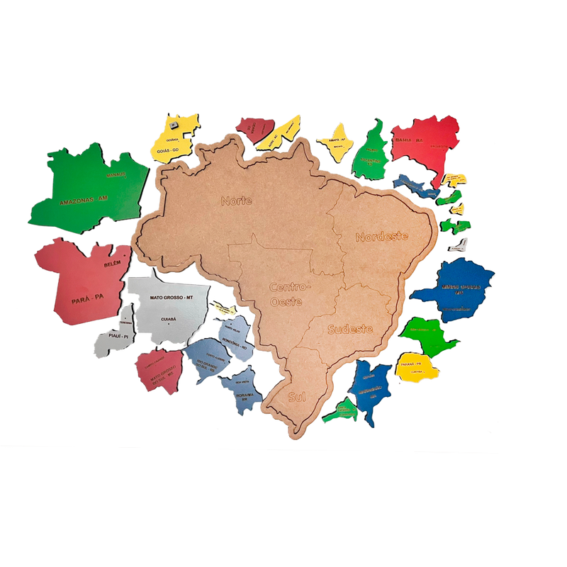 Mapa do Brasil Quebra-Cabeça Educativo - Nacional Descontos