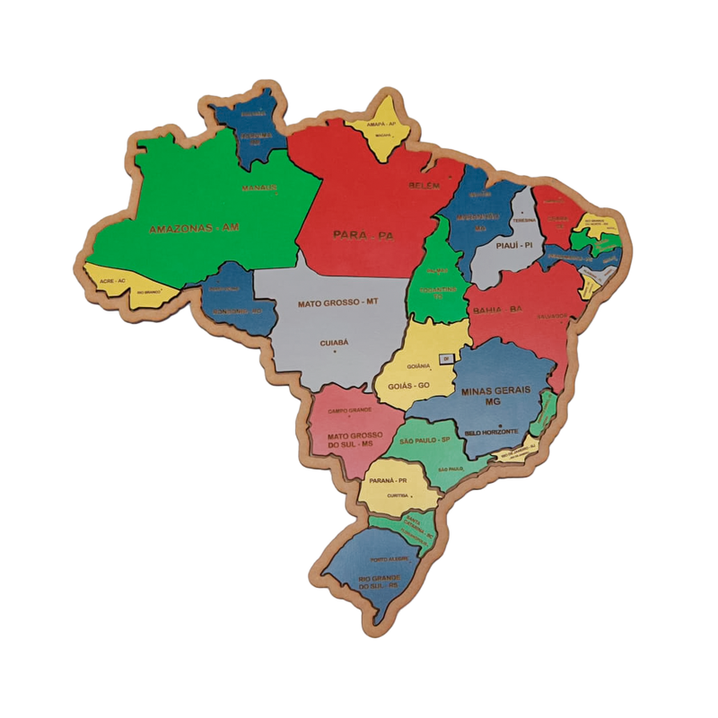 Mapa do Brasil Quebra-Cabeça Educativo - Nacional Descontos